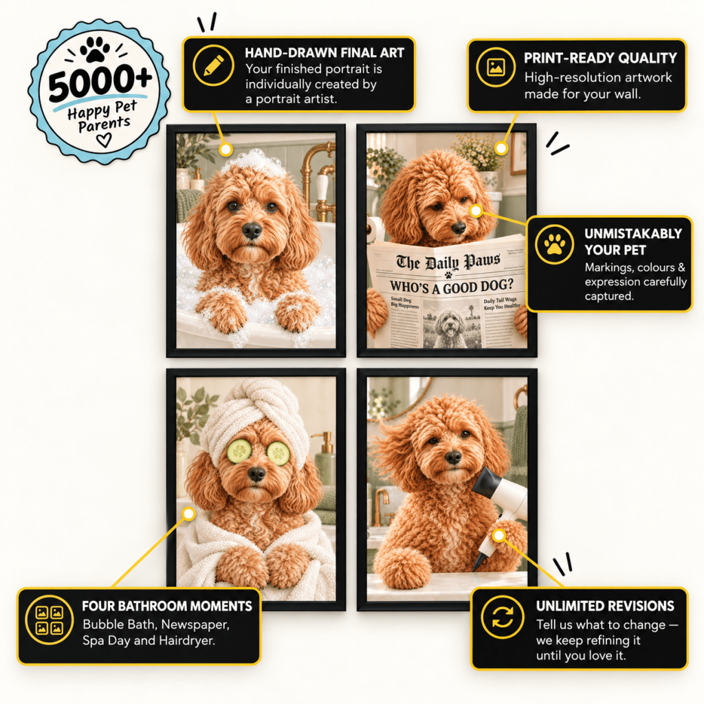 The Bathroom Collection — Custom Pet Portraits